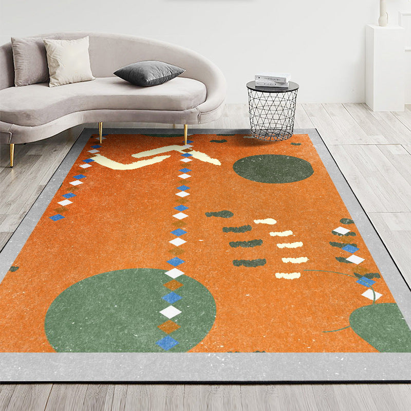 Nordic Geometric Printed Rug Multi Color Polyester Indoor Rug Anti-Slip Backing Washable Stain Resistant Carpet for Living Room Yellow-Red Clearhalo 'Area Rug' 'Modern' 'Rugs' Rug' 2199405