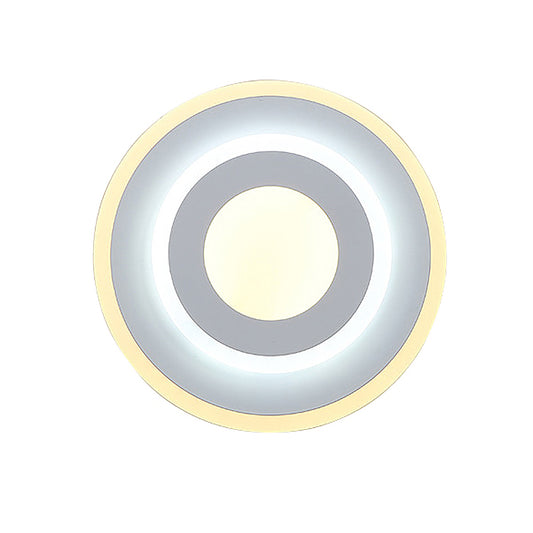 Minimal Acrylic Round/Square Wall Light Sconce Energy-Saving LED White Wall Lamp, Warm/White Light Clearhalo 'Modern wall lights' 'Modern' 'Wall Lamps & Sconces' 'Wall Lights' Lighting' 219940