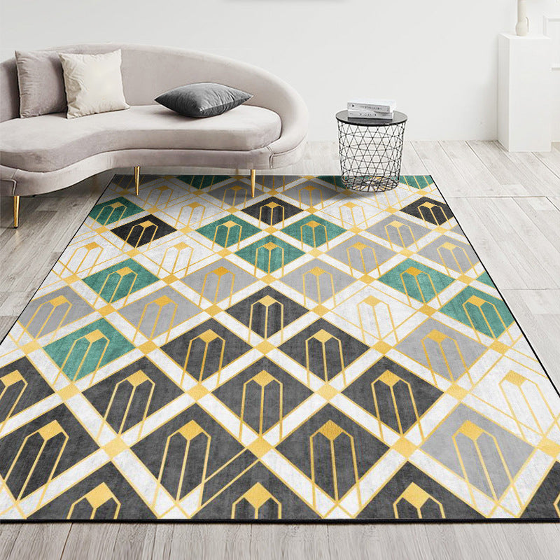 Nordic Geometric Printed Rug Multi Color Polyester Indoor Rug Anti-Slip Backing Washable Stain Resistant Carpet for Living Room Clearhalo 'Area Rug' 'Modern' 'Rugs' Rug' 2199410