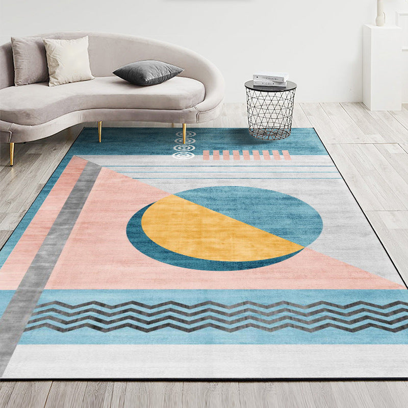 Nordic Geometric Printed Rug Multi Color Polyester Indoor Rug Anti-Slip Backing Washable Stain Resistant Carpet for Living Room Blue Clearhalo 'Area Rug' 'Modern' 'Rugs' Rug' 2199411