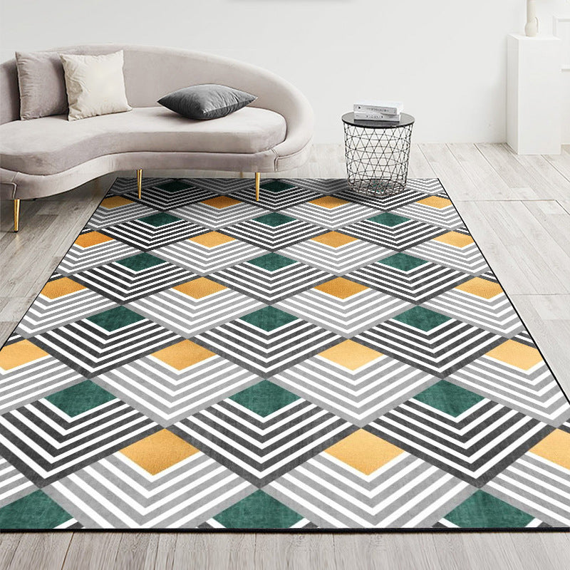 Nordic Geometric Printed Rug Multi Color Polyester Indoor Rug Anti-Slip Backing Washable Stain Resistant Carpet for Living Room Clearhalo 'Area Rug' 'Modern' 'Rugs' Rug' 2199413