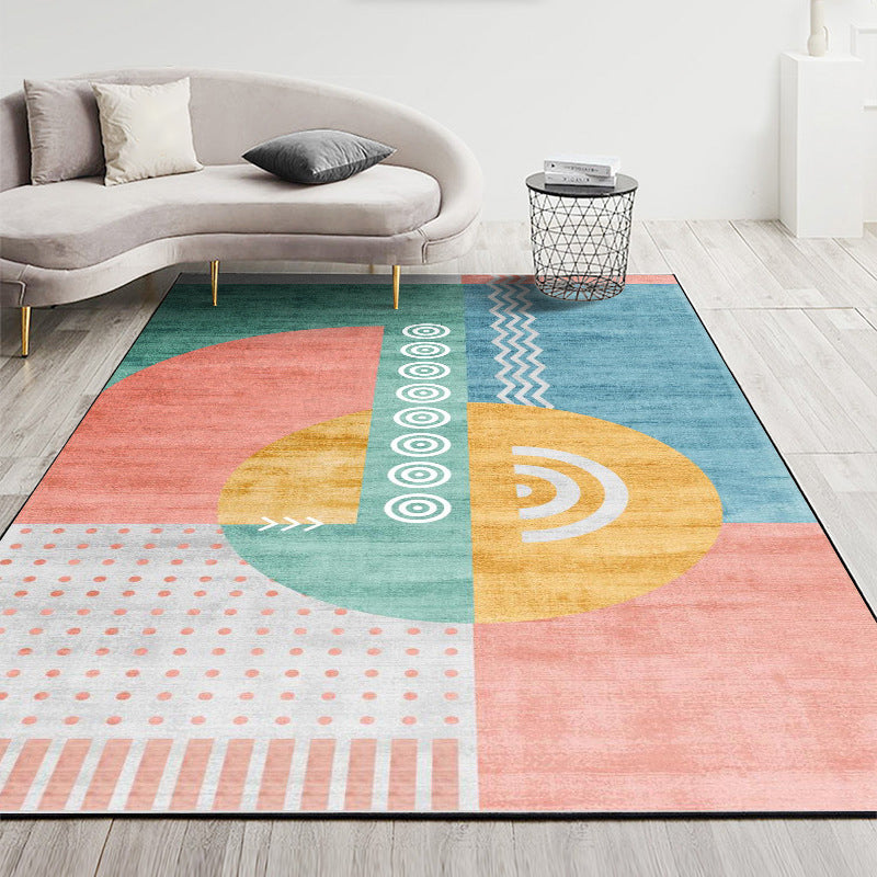 Nordic Geometric Printed Rug Multi Color Polyester Indoor Rug Anti-Slip Backing Washable Stain Resistant Carpet for Living Room Yellow Clearhalo 'Area Rug' 'Modern' 'Rugs' Rug' 2199423