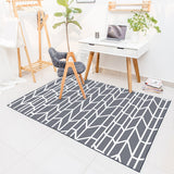 Grey Contrast Stitching Geometric Rug Polyester Modern Indoor Rug Machine Washable Stain Resistant Non-Slip Rug for Bedroom Clearhalo 'Area Rug' 'Modern' 'Rugs' Rug' 2199452