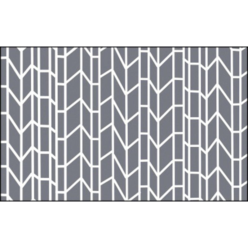 Grey Contrast Stitching Geometric Rug Polyester Modern Indoor Rug Machine Washable Stain Resistant Non-Slip Rug for Bedroom Gray-White Clearhalo 'Area Rug' 'Modern' 'Rugs' Rug' 2199460