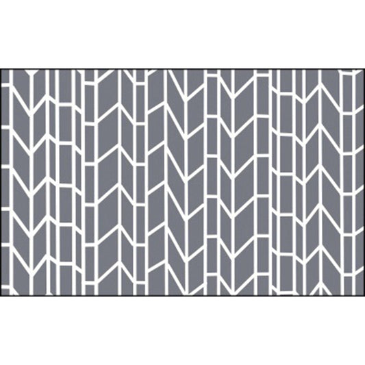 Grey Contrast Stitching Geometric Rug Polyester Modern Indoor Rug Machine Washable Stain Resistant Non-Slip Rug for Bedroom Gray-White Clearhalo 'Area Rug' 'Modern' 'Rugs' Rug' 2199460