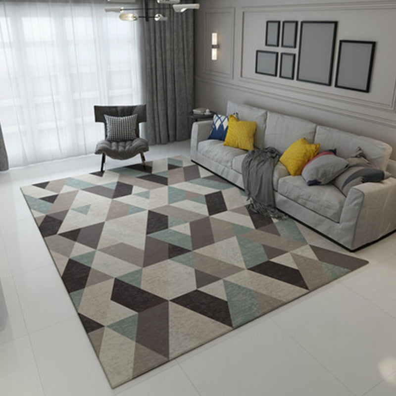 Modern Color-Blocking Geometric Rug Multicolor Polypropylene Rug Machine Washable Non-Slip Pet Friendly Area Rug for Room Clearhalo 'Area Rug' 'Modern' 'Rugs' Rug' 2199467