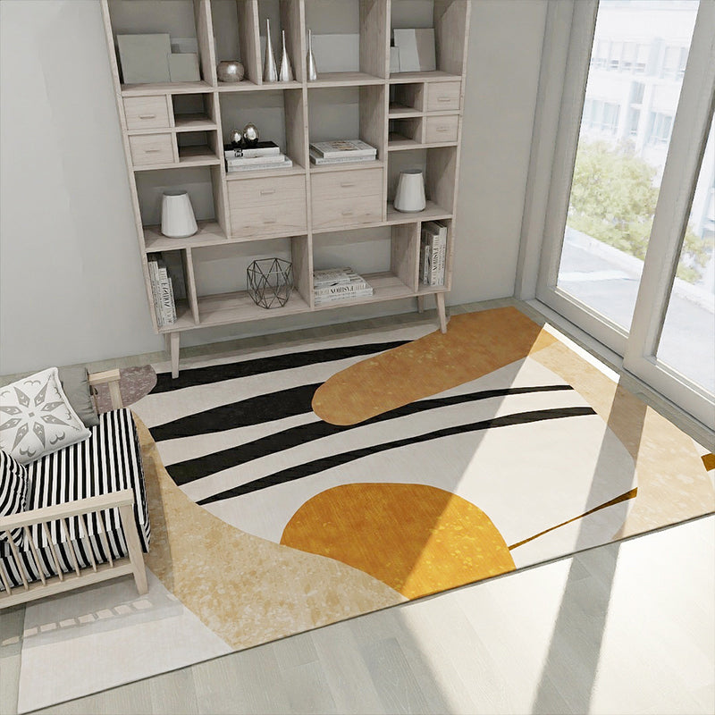 Modern Color-Blocking Geometric Rug Multicolor Polypropylene Rug Machine Washable Non-Slip Pet Friendly Area Rug for Room Yellow Clearhalo 'Area Rug' 'Modern' 'Rugs' Rug' 2199470