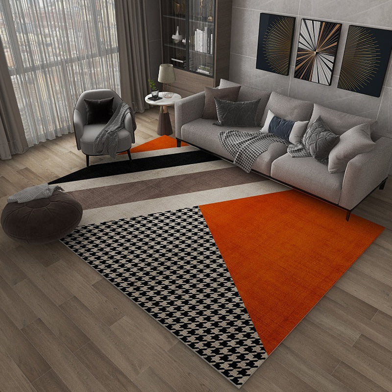 Modern Color-Blocking Geometric Rug Multicolor Polypropylene Rug Machine Washable Non-Slip Pet Friendly Area Rug for Room Clearhalo 'Area Rug' 'Modern' 'Rugs' Rug' 2199480