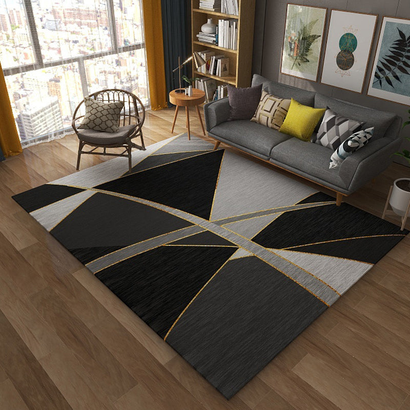 Modern Color-Blocking Geometric Rug Multicolor Polypropylene Rug Machine Washable Non-Slip Pet Friendly Area Rug for Room Clearhalo 'Area Rug' 'Modern' 'Rugs' Rug' 2199482