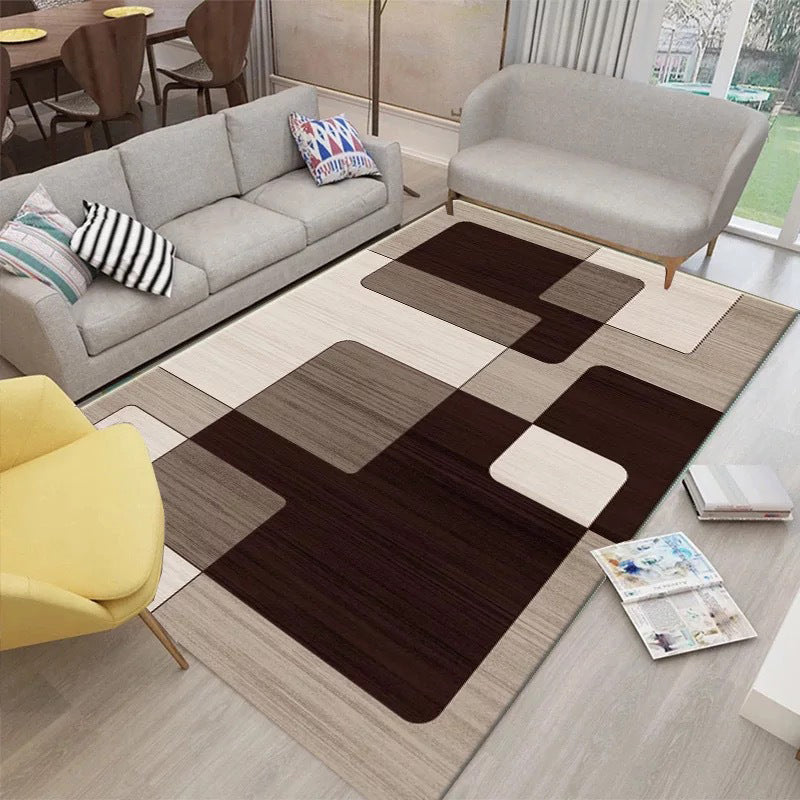 Modern Color-Blocking Geometric Rug Multicolor Polypropylene Rug Machine Washable Non-Slip Pet Friendly Area Rug for Room Clearhalo 'Area Rug' 'Modern' 'Rugs' Rug' 2199483