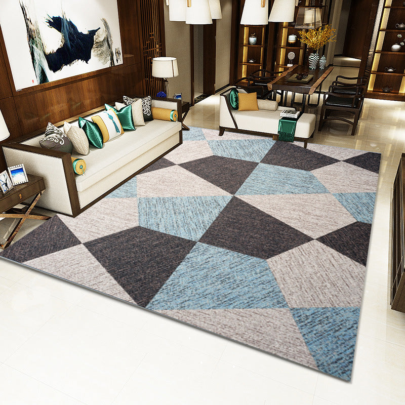 Modern Color-Blocking Geometric Rug Multicolor Polypropylene Rug Machine Washable Non-Slip Pet Friendly Area Rug for Room Clearhalo 'Area Rug' 'Modern' 'Rugs' Rug' 2199487