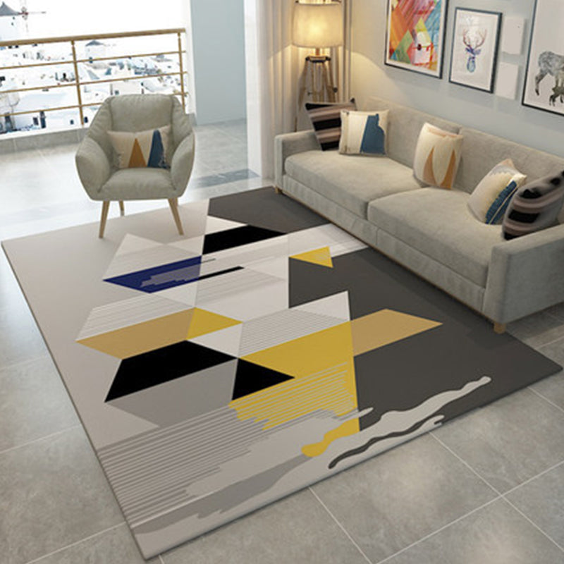 Modern Color-Blocking Geometric Rug Multicolor Polypropylene Rug Machine Washable Non-Slip Pet Friendly Area Rug for Room Clearhalo 'Area Rug' 'Modern' 'Rugs' Rug' 2199491