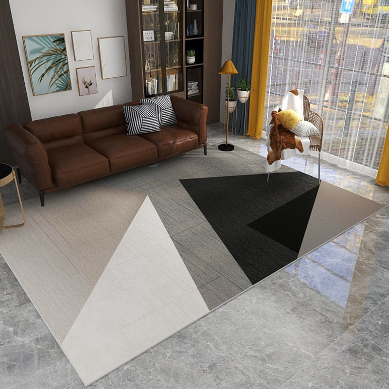 Modern Color-Blocking Geometric Rug Multicolor Polypropylene Rug Machine Washable Non-Slip Pet Friendly Area Rug for Room Khaki Clearhalo 'Area Rug' 'Modern' 'Rugs' Rug' 2199494