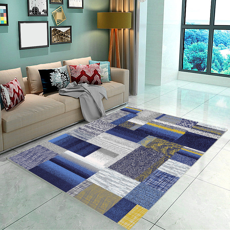 Novel Sketch Effect Geometric Rug Multi-Color Modern Carpet Polyester Stain Resistant Pet Friendly Anti-Slip Rug for Room Blue Clearhalo 'Area Rug' 'Modern' 'Rugs' Rug' 2199534