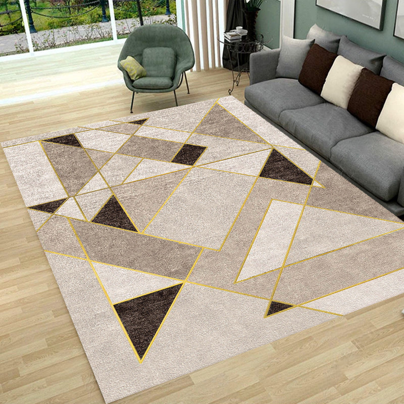 Novel Sketch Effect Geometric Rug Multi-Color Modern Carpet Polyester Stain Resistant Pet Friendly Anti-Slip Rug for Room Camel Clearhalo 'Area Rug' 'Modern' 'Rugs' Rug' 2199538