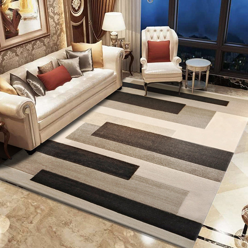 Novel Sketch Effect Geometric Rug Multi-Color Modern Carpet Polyester Stain Resistant Pet Friendly Anti-Slip Rug for Room Khaki Clearhalo 'Area Rug' 'Modern' 'Rugs' Rug' 2199543