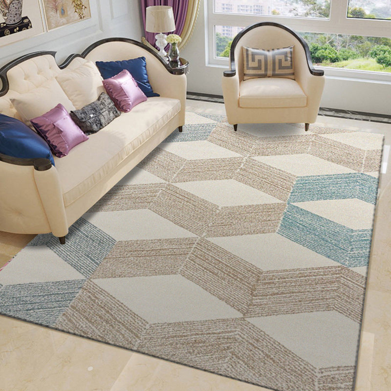 Novel Sketch Effect Geometric Rug Multi-Color Modern Carpet Polyester Stain Resistant Pet Friendly Anti-Slip Rug for Room Beige Clearhalo 'Area Rug' 'Modern' 'Rugs' Rug' 2199545