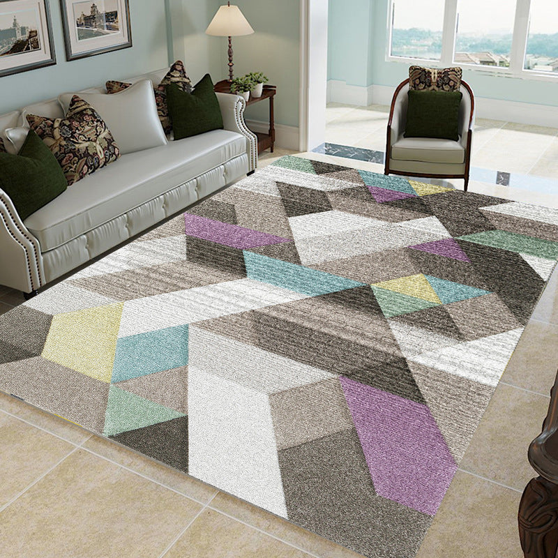 Novel Sketch Effect Geometric Rug Multi-Color Modern Carpet Polyester Stain Resistant Pet Friendly Anti-Slip Rug for Room Clearhalo 'Area Rug' 'Modern' 'Rugs' Rug' 2199547