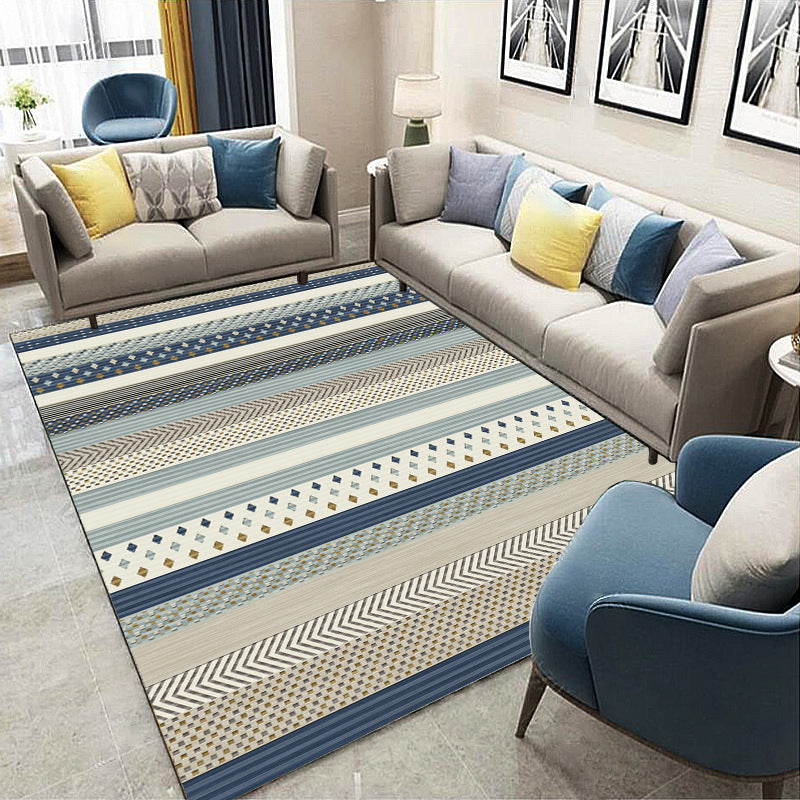 Nordic Hotel Area Rug Multi Colored Geometric Indoor Rug Synthetics Anti-Slip Stain Resistant Washable Rug Clearhalo 'Area Rug' 'Modern' 'Rugs' Rug' 2199571