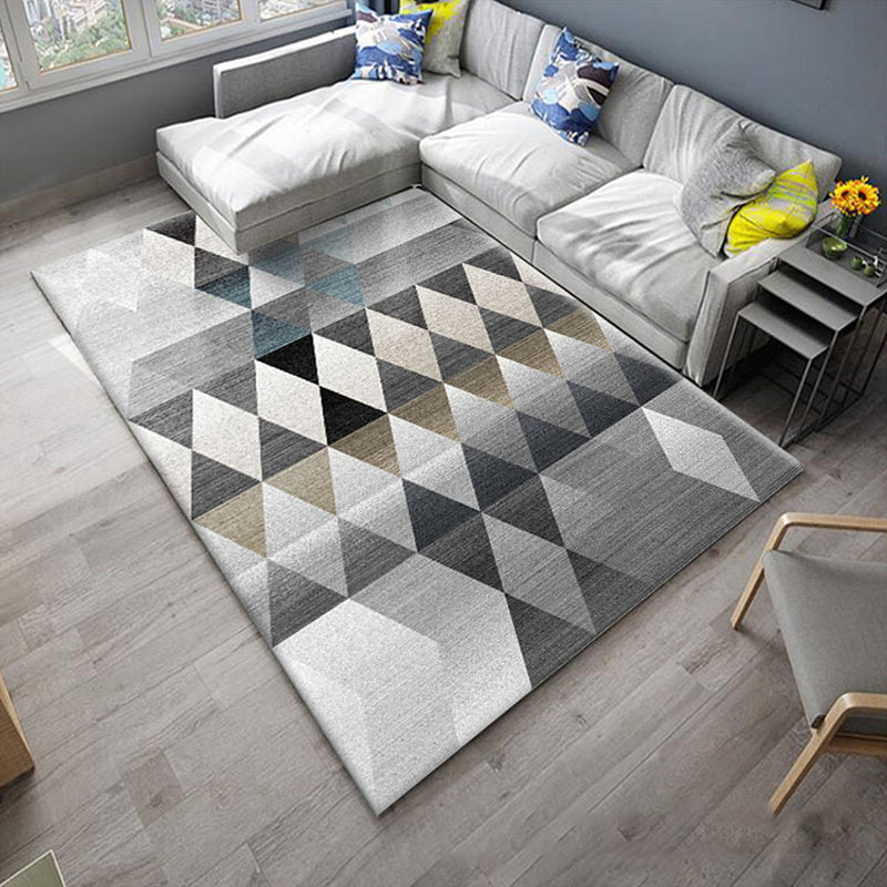 Nordic Hotel Area Rug Multi Colored Geometric Indoor Rug Synthetics Anti-Slip Stain Resistant Washable Rug Clearhalo 'Area Rug' 'Modern' 'Rugs' Rug' 2199574