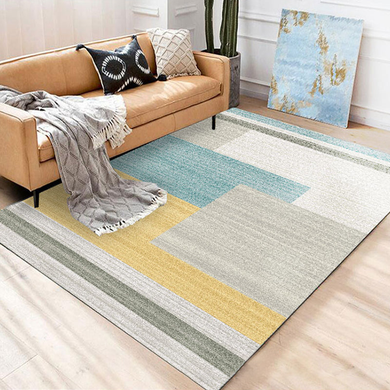 Nordic Hotel Area Rug Multi Colored Geometric Indoor Rug Synthetics Anti-Slip Stain Resistant Washable Rug Beige Clearhalo 'Area Rug' 'Modern' 'Rugs' Rug' 2199577