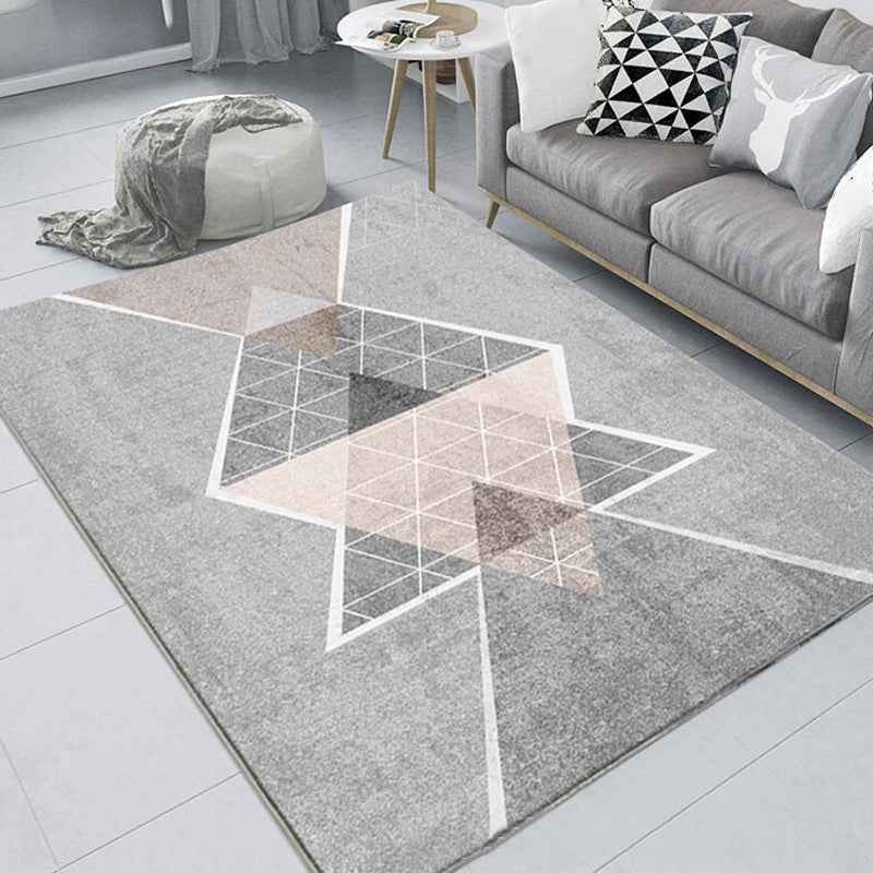 Nordic Hotel Area Rug Multi Colored Geometric Indoor Rug Synthetics Anti-Slip Stain Resistant Washable Rug Clearhalo 'Area Rug' 'Modern' 'Rugs' Rug' 2199578