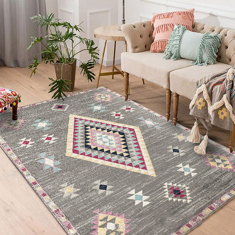 Nordic Hotel Area Rug Multi Colored Geometric Indoor Rug Synthetics Anti-Slip Stain Resistant Washable Rug Clearhalo 'Area Rug' 'Modern' 'Rugs' Rug' 2199582