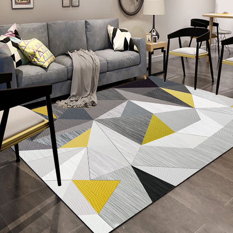 Nordic Hotel Area Rug Multi Colored Geometric Indoor Rug Synthetics Anti-Slip Stain Resistant Washable Rug Clearhalo 'Area Rug' 'Modern' 'Rugs' Rug' 2199587