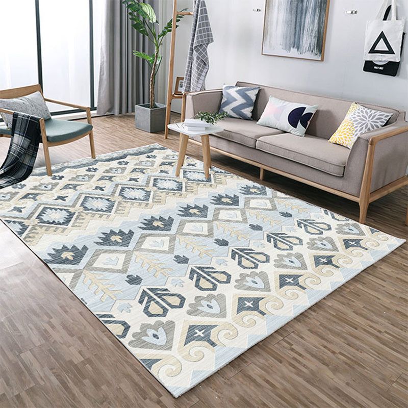 Nordic Hotel Area Rug Multi Colored Geometric Indoor Rug Synthetics Anti-Slip Stain Resistant Washable Rug Clearhalo 'Area Rug' 'Modern' 'Rugs' Rug' 2199594