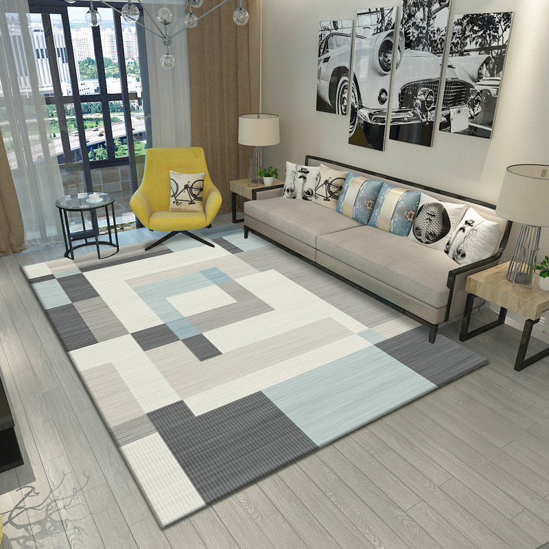 Multicolor Geometrical Color Block Rug Polyester Nordic Rug Pet Friendly Anti-Slip Washable Rug for Great Room Clearhalo 'Area Rug' 'Modern' 'Rugs' Rug' 2199604