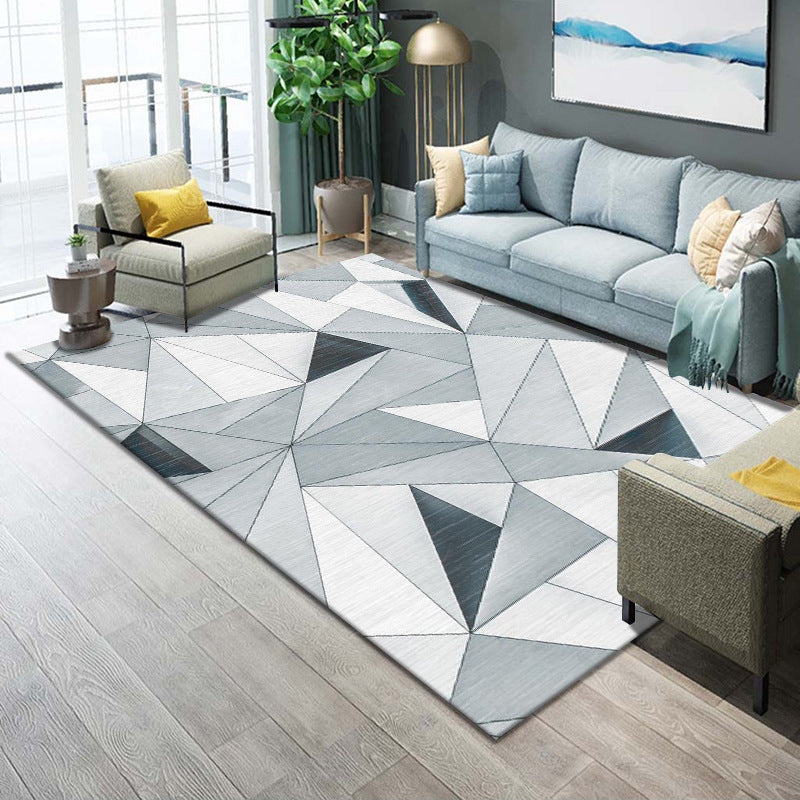 Multicolor Geometrical Color Block Rug Polyester Nordic Rug Pet Friendly Anti-Slip Washable Rug for Great Room Grey Clearhalo 'Area Rug' 'Modern' 'Rugs' Rug' 2199605