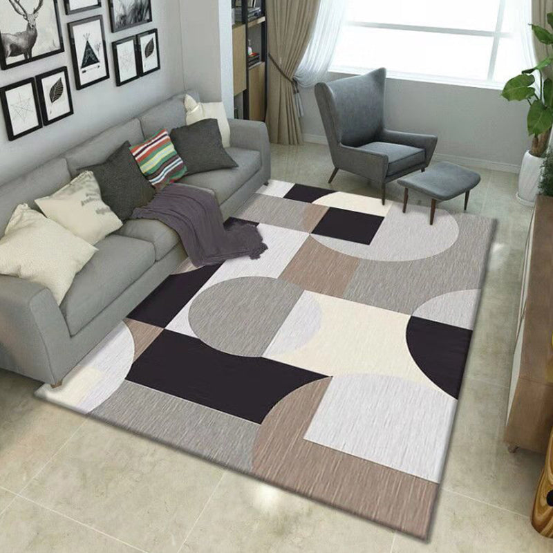 Multicolor Geometrical Color Block Rug Polyester Nordic Rug Pet Friendly Anti-Slip Washable Rug for Great Room Clearhalo 'Area Rug' 'Modern' 'Rugs' Rug' 2199611