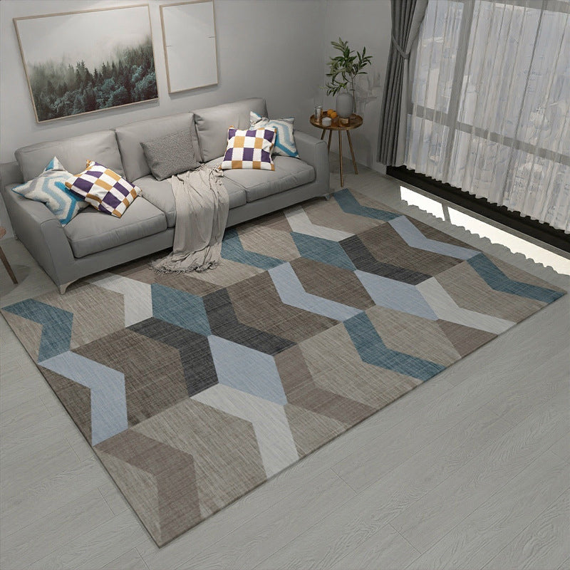 Novelty Modern Style Rug Multicolor Geometry Area Rug Stain Resistant Machine Washable Non-Slip Rug for Sitting Room Brown Clearhalo 'Area Rug' 'Modern' 'Rugs' Rug' 2199635