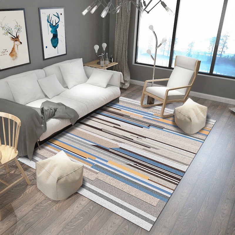 Minimalistic Living Room Rug Multicolor Geometric Line Print Rug Polypropylene Stain Resistant Anti-Slip Pet Friendly Rug Clearhalo 'Area Rug' 'Modern' 'Rugs' Rug' 2199646