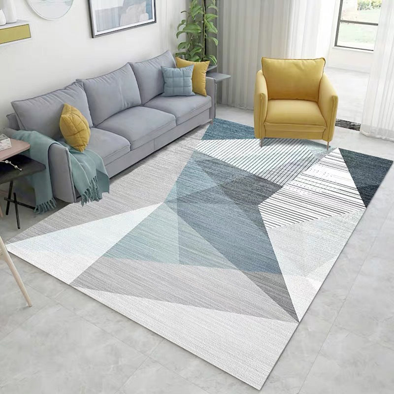 Modern Geometry Colorblock Rug Multi-Color Polyester Carpet Pet Friendly Anti-Slip Backing Washable Rug for Room Light Gray Clearhalo 'Area Rug' 'Modern' 'Rugs' Rug' 2199693