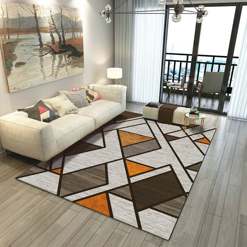 Multicolor Modern Rug Polyester Graphic Print Area Carpet Machine Washable Anti-Slip Backing Stain Resistant Rug for Family Room Grey Clearhalo 'Area Rug' 'Modern' 'Rugs' Rug' 2199778