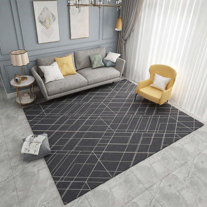 Creative Minimalist Rug Multicolor Criss-Cross Line Art Rug Anti-Slip Stain Resistant Pet Friendly Rug for Living Room Dark Gray Clearhalo 'Area Rug' 'Modern' 'Rugs' Rug' 2199807