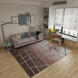 Creative Minimalist Rug Multicolor Criss-Cross Line Art Rug Anti-Slip Stain Resistant Pet Friendly Rug for Living Room Red Brown Clearhalo 'Area Rug' 'Modern' 'Rugs' Rug' 2199808