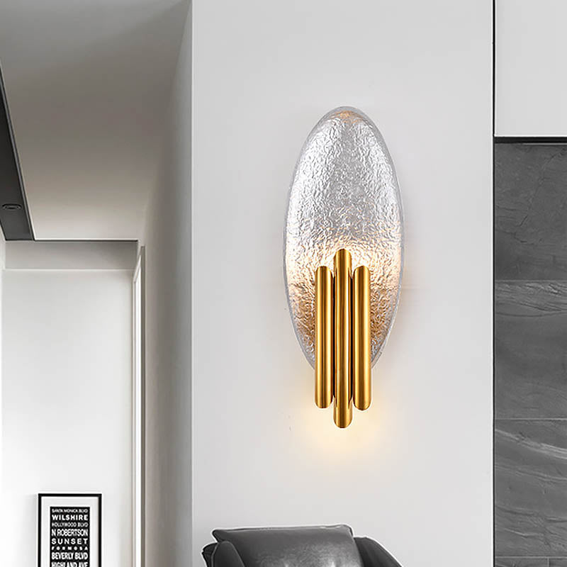 Silver/Gold Oval Wall Sconce Lighting Postmodernist LED Resin Wall Mounted Light Fixture, 18" Height Silver Clearhalo 'Wall Lamps & Sconces' 'Wall Lights' Lighting' 220139