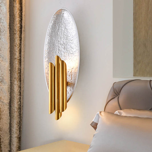 Silver/Gold Oval Wall Sconce Lighting Postmodernist LED Resin Wall Mounted Light Fixture, 18" Height Clearhalo 'Wall Lamps & Sconces' 'Wall Lights' Lighting' 220140