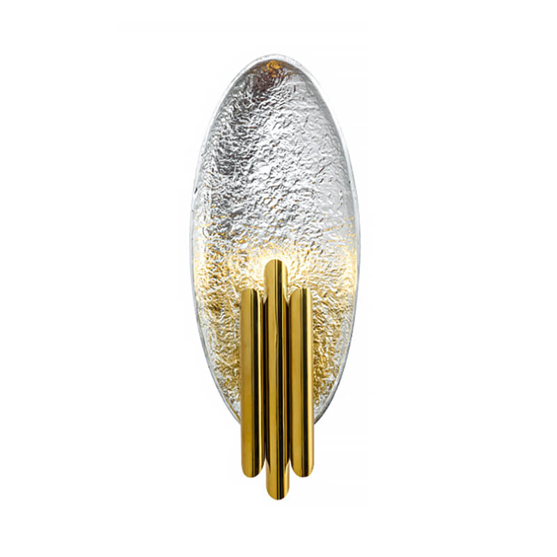 Silver/Gold Oval Wall Sconce Lighting Postmodernist LED Resin Wall Mounted Light Fixture, 18" Height Clearhalo 'Wall Lamps & Sconces' 'Wall Lights' Lighting' 220141