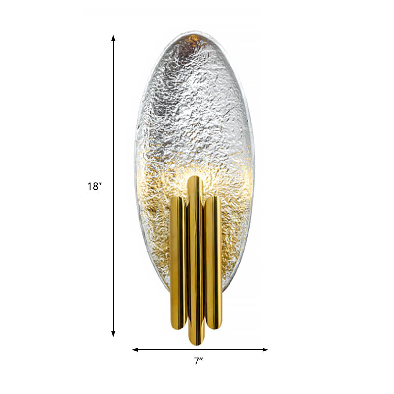 Silver/Gold Oval Wall Sconce Lighting Postmodernist LED Resin Wall Mounted Light Fixture, 18" Height Clearhalo 'Wall Lamps & Sconces' 'Wall Lights' Lighting' 220142