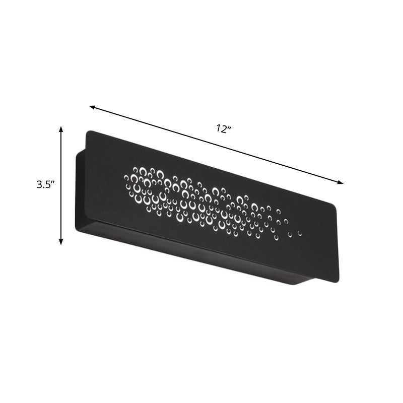 Linear LED Wall Sconce Minimalist 12" Wide Iron Shaded Up and Down Wall Mount Lamp in Black/White Clearhalo 'Cast Iron' 'Glass' 'Industrial' 'Modern wall lights' 'Modern' 'Tiffany' 'Traditional wall lights' 'Wall Lamps & Sconces' 'Wall Lights' Lighting' 220231