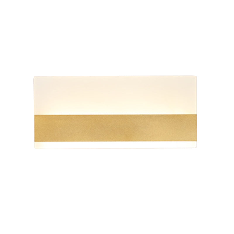 Simplicity Cuboid LED Wall Sconce Acrylic Golden Wall Mounted Lamp in White/Warm Light Clearhalo 'Modern wall lights' 'Modern' 'Wall Lamps & Sconces' 'Wall Lights' Lighting' 220249