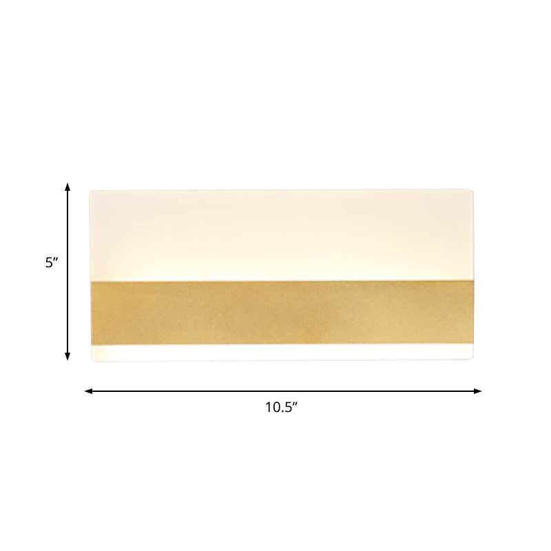 Simplicity Cuboid LED Wall Sconce Acrylic Golden Wall Mounted Lamp in White/Warm Light Clearhalo 'Modern wall lights' 'Modern' 'Wall Lamps & Sconces' 'Wall Lights' Lighting' 220250