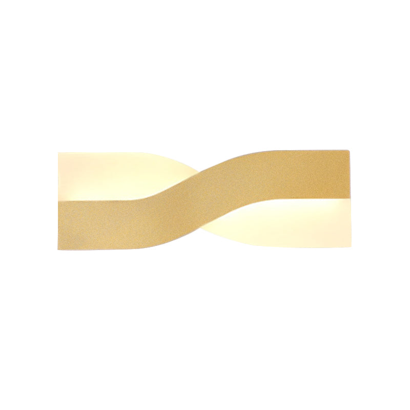 Warm/White-Light Twisted Sconce Light Simple LED Acrylic Wall Mounted Light Fixture in Gold Clearhalo 'Modern wall lights' 'Modern' 'Wall Lamps & Sconces' 'Wall Lights' Lighting' 220256