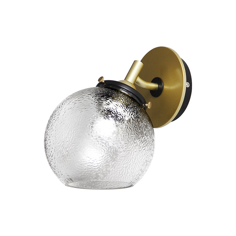 Water Glass Exposed Ball Wall Sconce Minimal 1 Light Living Room Wall Mounted Lamp in Gold Clearhalo 'Cast Iron' 'Glass' 'Industrial' 'Modern wall lights' 'Modern' 'Tiffany' 'Traditional wall lights' 'Wall Lamps & Sconces' 'Wall Lights' Lighting' 220294