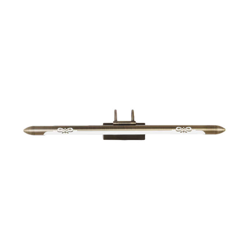 20.5"/25.5"/28" W LED Bronze/Brass Vanity Light Fixture Classic Metal Linear Sconce Lamp in White/Warm Light Clearhalo 'Vanity Lights' 'Wall Lights' Lighting' 220375