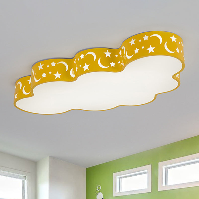 Simplicity Cloud LED Flush Mount Light Acrylic Child Room Ceiling Light Flush Mount Orange Clearhalo 'Ceiling Lights' 'Close To Ceiling Lights' 'Close to ceiling' 'Flush mount' Lighting' 2204196