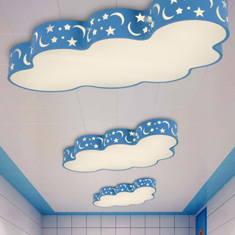 Simplicity Cloud LED Flush Mount Light Acrylic Child Room Ceiling Light Flush Mount Blue Clearhalo 'Ceiling Lights' 'Close To Ceiling Lights' 'Close to ceiling' 'Flush mount' Lighting' 2204199